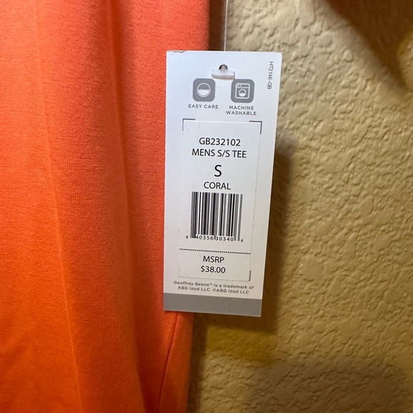 Geoffrey Beene Vibrant Orange Short Sleeve Tee - Picture 3 of 3
